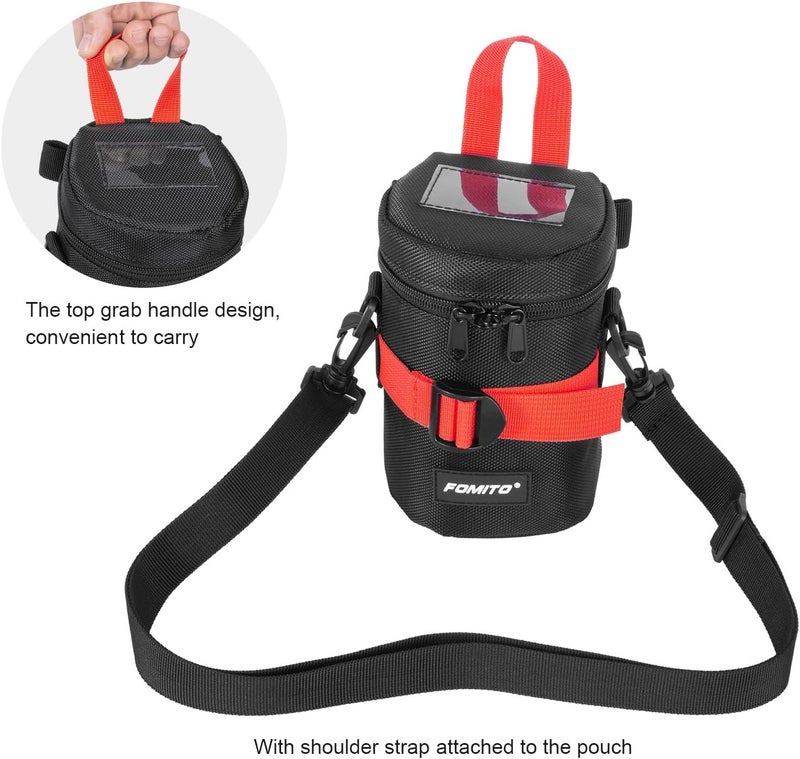 FOMITO Camera Lens Case Pouch Bag for Canon EF-S 17-55mm/17-85mm,EF 35mm f2, Nikon AF-S 18-200mm/18-105mm/18-300mm, Fujifilm XF 56mm f1.2 R & More Lens Below 3.94" x 6.1"(D x L) - Black M size - Image 5
